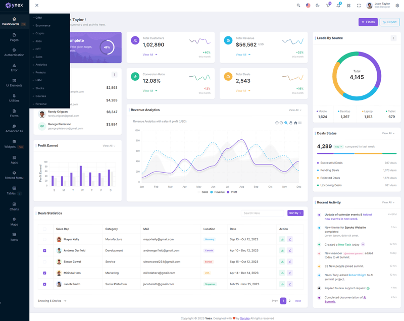 Ynex React Typescript Admin Template